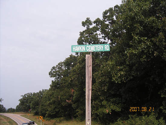  24 Hawkin Cemetery Rd sign highway 42 