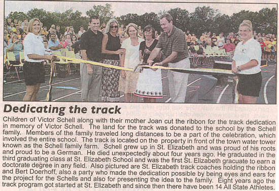  24 Schell track dedication St. Elizabeth 