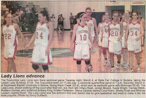 01 Tuscumbia High School Girls Team 2008