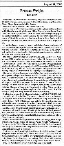 06 Francesca Wright Obituary