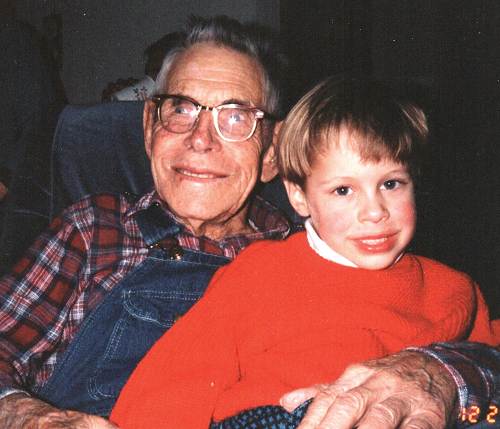 02 Waldo Amos Steen and Great Grandson Dylan Waldo Maloney - 1993