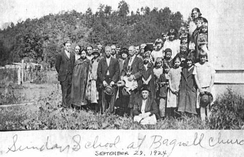 13 Oliver Brockman Left - Sunday School at Bagnell Church - 1924