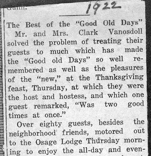 60 Thanksgiving Party - 1922