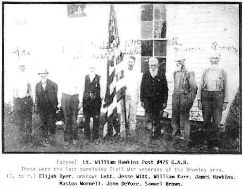 13 Remaining Members of Brumley Civil War Veterans in front of Masonic Hall
