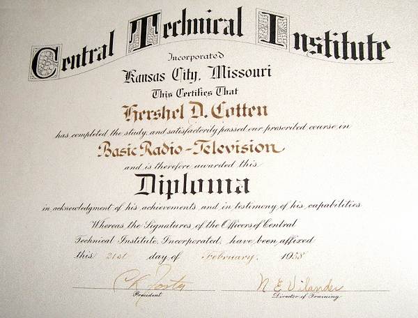 14 Central Technical Institute Diploma