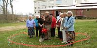 08 Groundbreaking: Wanda Wright, Helen Schulte, Betty Kallenbach, Joe Pryor, Judy Pryor, Joe Cochran, Peggy Hake, Donna Carrender and Sharon Cogdill