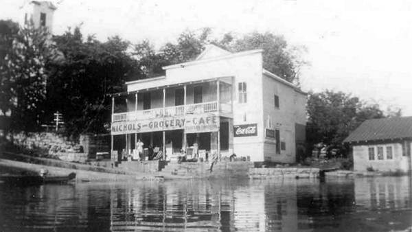 10 Nichols Store - Flood '43 - Church (Left) - Post Office (Right)