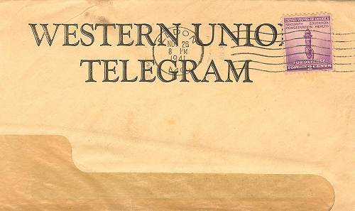 50 Telegram Envelope - Front