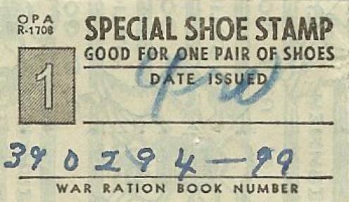 63 War Rationing Shoe Stamp