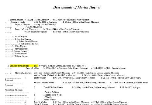 32 Martin Haynes Genealogy