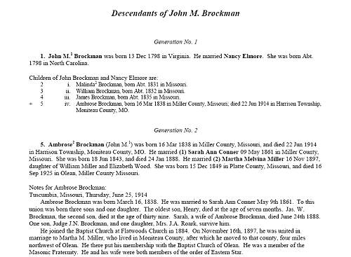 08 Decendents of John M. Brockman