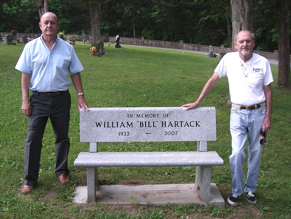 27 Garrett and Roger Condra by Memorial Bench