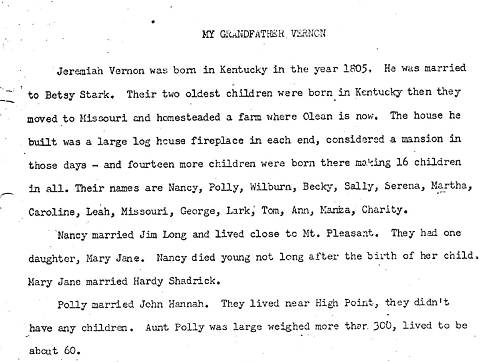 20 Jeremiah Vernon History