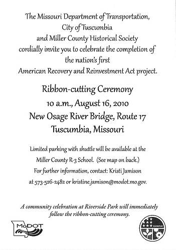 51 Tuscumbia Bridge Opening Celebration Invitation