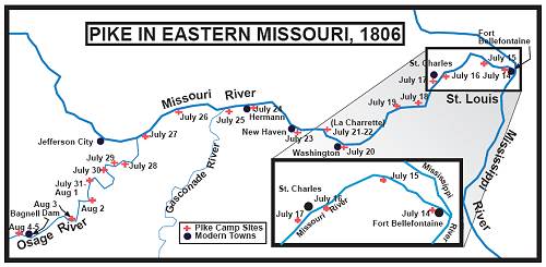 11 Pike's Map in Eastern Missouri - 1806