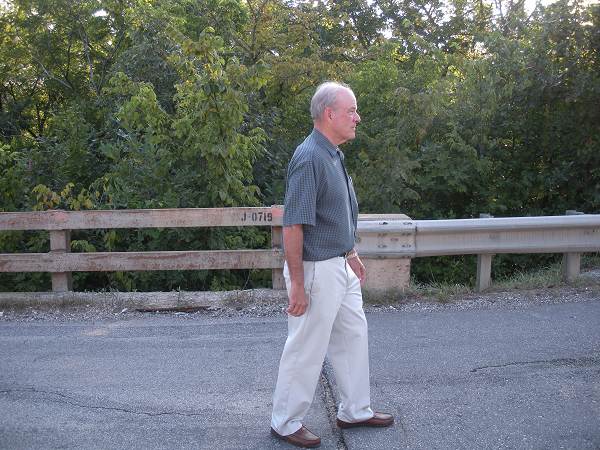 85 Joe taking last step at the Last Crossing of Tuscumbia Bridge