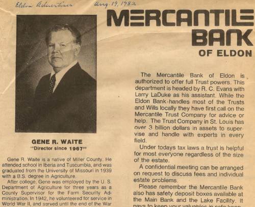 09 Gene Waite - Bank Board Member - Mercantile Bank of Eldon