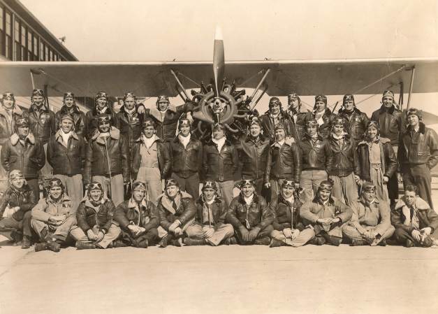 18 Ensign Gene Waite at WWII Navy Primary Flight School - 2nd Row 5th from Right