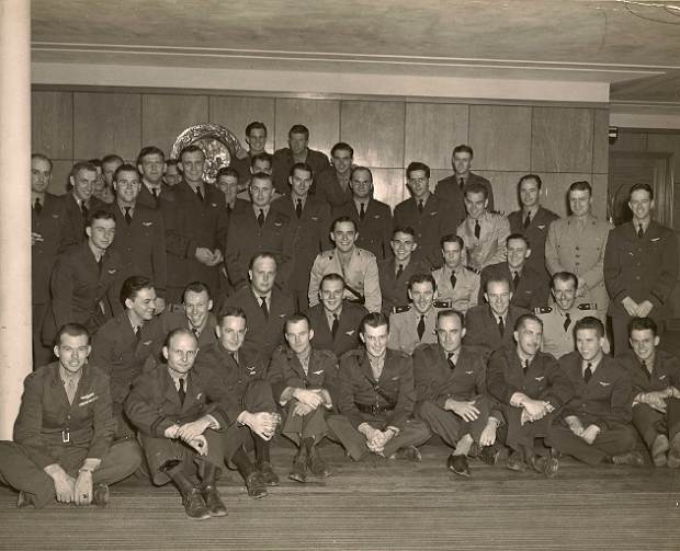 19 Gene Waite in WWII after receiving his Navy Aviator Wings - 1st Row 2nd from Right