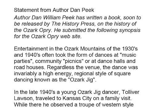 90 Statement from Author Dan Peek