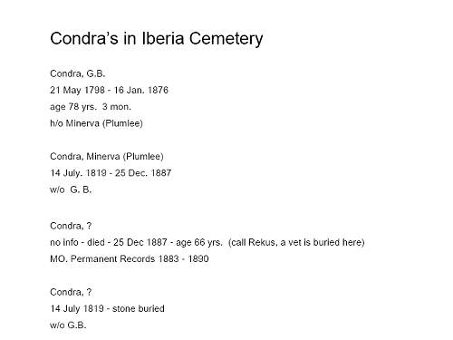 26a Condra's buried in Iberia Cemetery