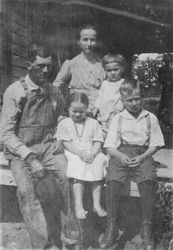 02 David Eli Bear (standing) and Family on Farm - circa 1918