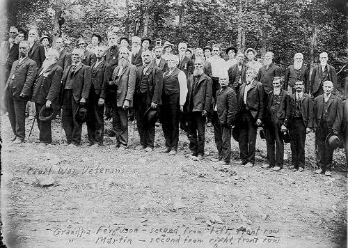 22 Civil War Veterans - John Ferguson 2nd from Left - George Martin Father 2nd from Right