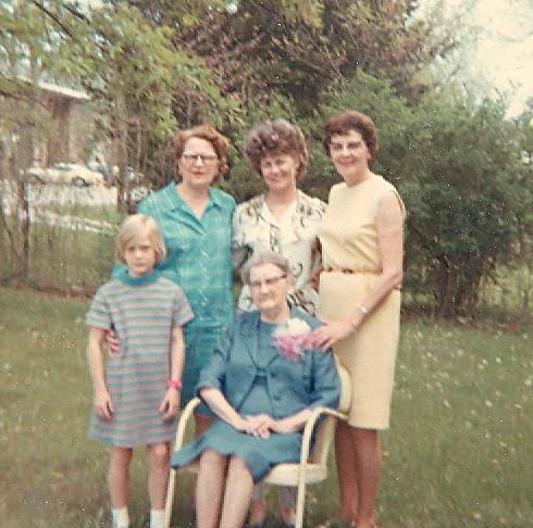 41 Lillian Miller, Jo Louise Pfiefier, Maude Teagarden and Louie Lawson Sitting