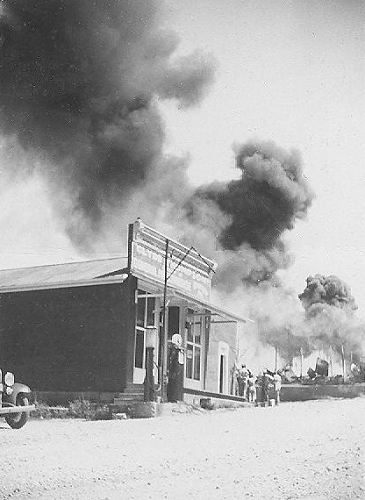 25 Long Store and Ted Stamper Cedar Factory Burning