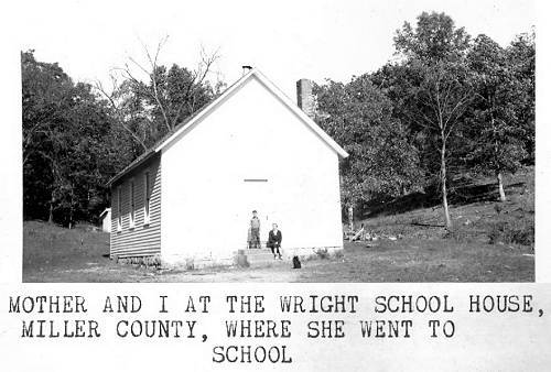 45 Wright School with Ruth Wells and Mother - Mrs. J.R. Wells