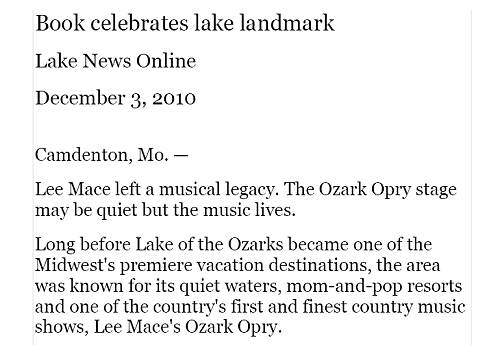 32 Book Celebrates Lake Landmark