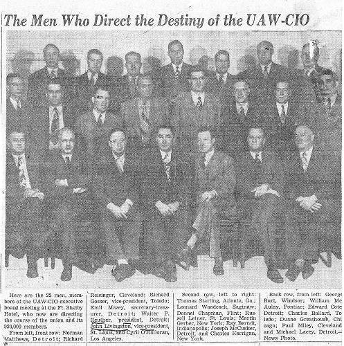 57d UAW-AFL Board - John Livingston sixth from Left