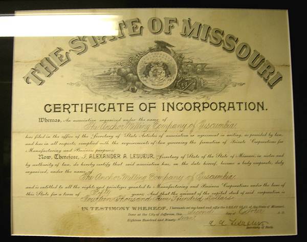 44 Anchor Mill Certificate of Incorporation