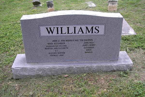 26 Reverse side of new John Williams Jr. Tombstone