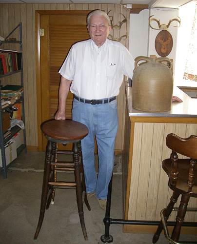 01 Dick Dolby with stool from Miller County Exchange Bank and jug from Dr. Allee