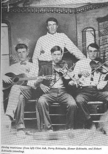 Henley Musicians - Clint Ash, Perry Robinette, Homer Robinette and Hobart Robinette - Standing