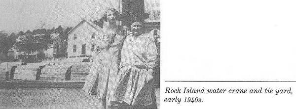 Rock Island Water Crane and Tie Yard - Early 1940's