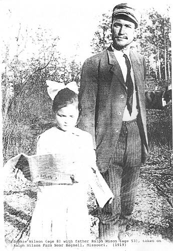 10 Sophie Wilson with father Ralph Wilson on farm near Bagnell - 1919