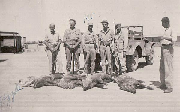 19 Carl Simmons in Africa during WWII Hunting Wild Boar