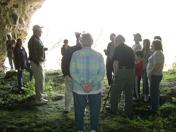 16 John Schultz giving history of cave to Group