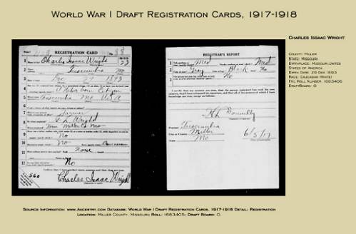17 Charles I. Wright WWI Draft Registration