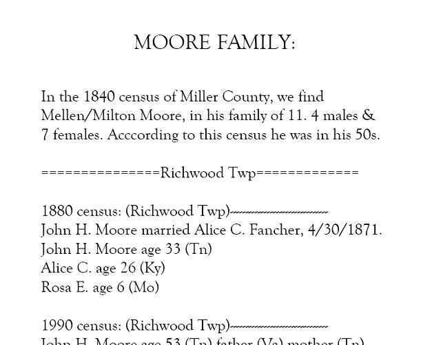 23 Moore Family document by DeVere