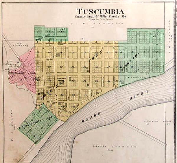 15 Old Map of Tuscumbia with Clarke Addition