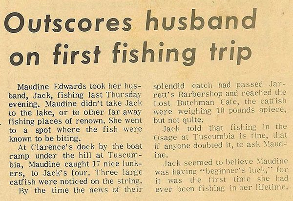 18 Jack and Maudine Edwards Catching Fish - Autogram Sent. - May 9, 1968