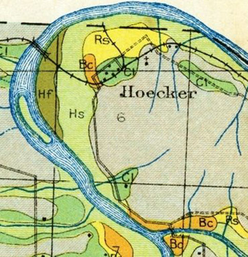 1912 Map of Hoecker