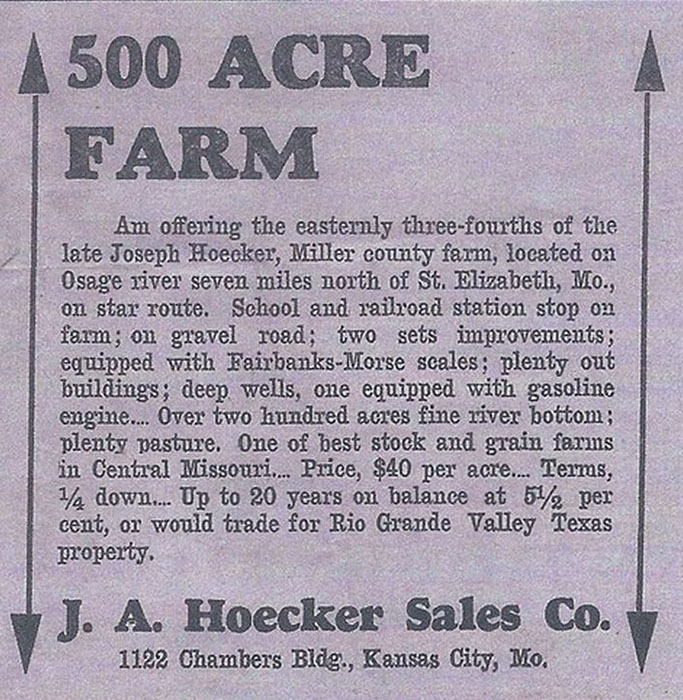 Sales Offering for Joseph Hoecker Farm