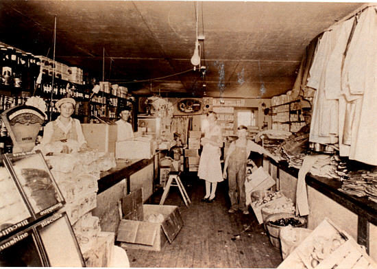  Frank Bear, Madison Bear, unidentified customer, David Bear (l to r) 