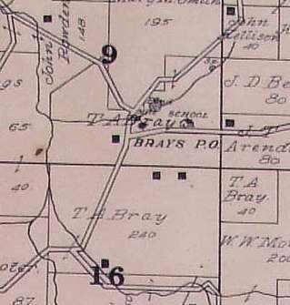  Map of Brays Community from 1904 Atlas 