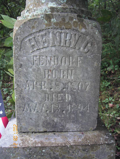 35 base of Henry Fendorf tombstone