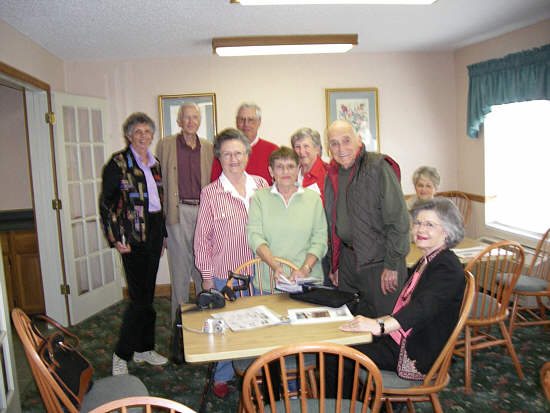 23 Class of 47 including friends; Sue Mace,Tennyson Jarrett,Sue Helton Jarrett,Elmer Brown,Bonnie Bear Tyler,Marilyn Barron Bosso, Russel Condra, Shirley Condra,Doris Snodgrass Klein